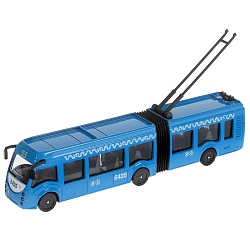 Модель Троллейбус Метрополитен с резинкой 19 см двери открываются инерционная металлическая (Технопарк, SB-18-11WB NO IC .20-1) - миниатюра